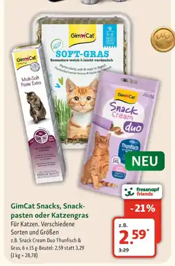 Fressnapf GimCat Snacks, Snack- pasten oder Katzengras Für Katzen. Angebot
