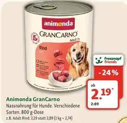 Fressnapf Animonda GranCarno Nassnahrung für Hunde. Angebot