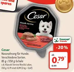 Fressnapf Cesar Nassnahrung für Hunde. Angebot