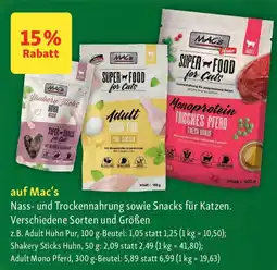 Fressnapf MAC'S Nass- und Trockennahrung sowie Snacks für Katzen. Angebot