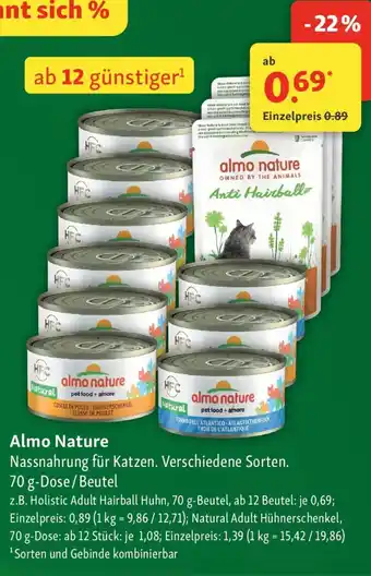 Fressnapf Almo Nature Nassnahrung für Katzen. Angebot