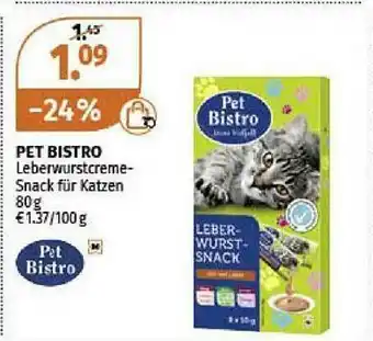 Müller Pet Bistro Leberwurstcreme Snack Für Katzen Angebot