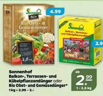 NETTO Sonnenhof Balkon, Terrassen Und Kübelpflanzendünger Oder Bio Obst Und Gemüsedünger Angebot