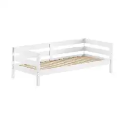 Netto Marken-Discount Funktions-Kojen Bett mit Umrandung und Rolllattenrost, Liegefläche 90 x 200, Ausf. Weiß lackiert Angebot