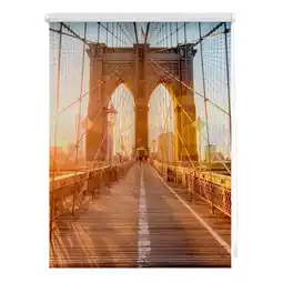 Netto Marken-Discount Lichtblick Rollo Klemmfix, ohne Bohren, Verdunkelung, Brooklyn Bridge - Orange Angebot