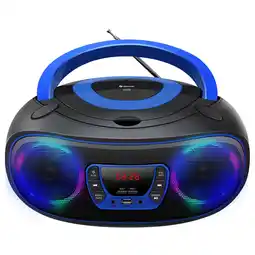 Netto Marken-Discount Denver TCL-212BT Boombox – CD, Bluetooth, USB, AUX LED-Lichter, blau Angebot