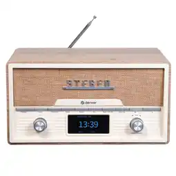 Netto Marken-Discount Denver MDA-525 Musikanalage–Radio, CD-Player, Bluetooth, hellbraun Angebot