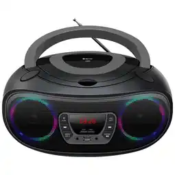 Netto Marken-Discount Denver TCL-212BT Boombox – CD, Bluetooth, USB, AUX LED-Lichter, grau Angebot