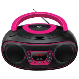 Netto Marken-Discount Denver TCL-212BT Boombox – CD, Bluetooth, USB, AUX LED-Lichter, rosa Angebot