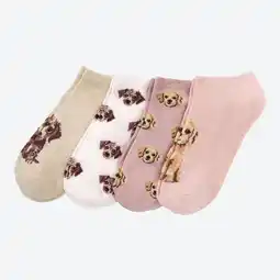 NKD Damen-Sneaker-Socken mit Hundemuster, 4er-Pack Angebot