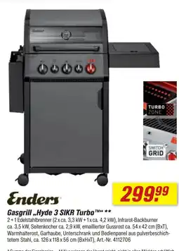 toom Baumarkt Enders Gasgrill „Hyde 3 SIKR Turbo“ Angebot