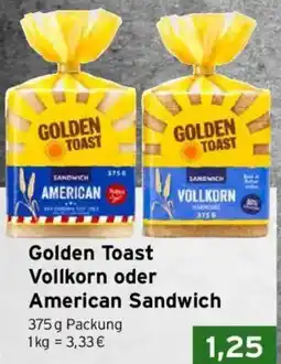 CAP Markt Golden Toast Vollkorn oder American Sandwich Angebot