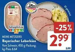 Aldi Süd MEINE METZGEREI Bayerischer Leberkäse Angebot