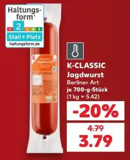Kaufland K-CLASSIC Jagdwurst Berliner Art Angebot