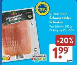Aldi Süd GUT DREI EICHEN Schwarzwalder Schinken Angebot