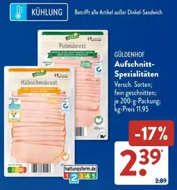 Aldi Süd GÜLDENHOF Aufschnitt-Spezialitäten Angebot