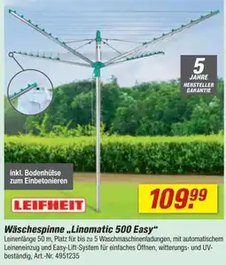 toom Baumarkt Wäschespinne „Linomatic 500 Easy“ Angebot