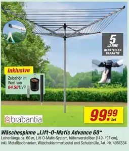 toom Baumarkt Wäschespinne „Lift-O-Matic Advance 60“ Angebot