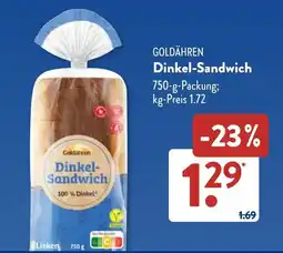 Aldi Süd Goldähren Dinkel-Sandwich Angebot
