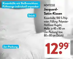 Aldi Süd NOVITESSE Jacquard-Satin-Kissen Angebot