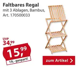 Sonderpreis Baumarkt Faltbares Regal mit 3 Ablagen, Bambus Angebot