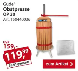 Sonderpreis Baumarkt Güde Obstpresse OP 30 Angebot