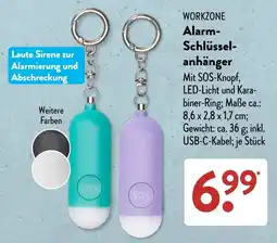 Aldi Süd WORKZONE Alarm-Schlüsselanhänger Angebot