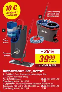 toom Baumarkt Bodenwischer-Set „H2Pro“ Angebot