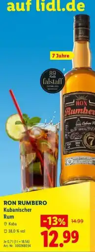 Lidl RON RUMBERO Kubanischer Rum Angebot