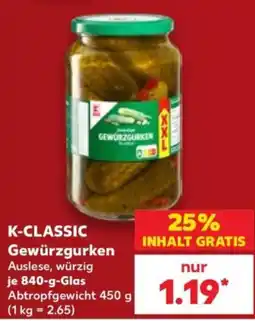 Kaufland K-CLASSIC Gewürzgurken Angebot