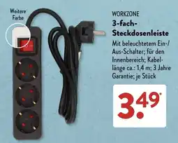 Aldi Süd WORKZONE 3-fach-Steckdosenleiste Angebot