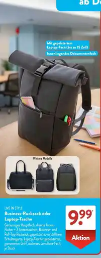 Aldi Süd Live in Style Business-Rucksack oder Laptop-Tasche Angebot
