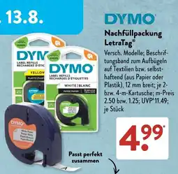 Aldi Süd DYMO Nachfüllpackung LetraTag Angebot