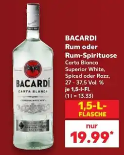 Kaufland BACARDI Rum oder Rum-Spirituose Carta Blanca Angebot