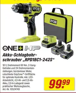 toom Baumarkt RYOBI Akku-Schlagbohr-schrauber „RPD18C1-242S“ Angebot