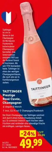 Lidl TAITTINGER Prestige Rosé Cuvée, Champagner Angebot