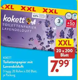 Aldi Süd kokett Toilettenpapier mit Lavendelduft Angebot