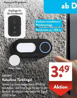 Aldi Süd AMBIANO Kabellose Türklingel Angebot