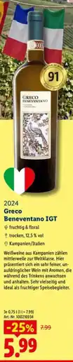 Lidl Greco Beneventano IGT Angebot