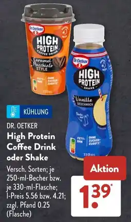 Aldi Süd DR. OETKER High Protein Coffee Drink oder Shake Angebot