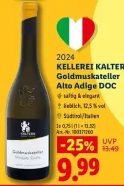 Lidl KELLEREI KALTER Goldmuskateller Angebot