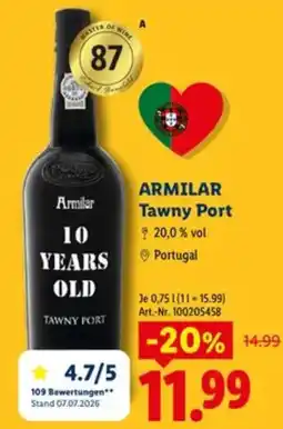 Lidl Armilar Tawny Port 10 YEARS OLD Angebot