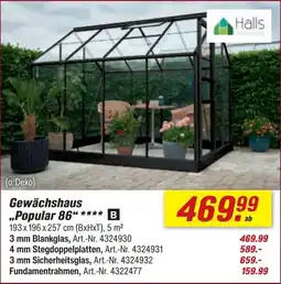 toom Baumarkt Gewächshaus "Popular 86" **** B Angebot