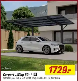 toom Baumarkt Carport „Wing 80“ * B Angebot