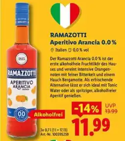 Lidl RAMAZZOTTI Aperitivo Arancia 0.0 % Angebot