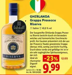 Lidl Ghirlanda Grappa Prosecco Riserva Angebot
