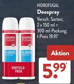 Aldi Süd HIDROFUGAL Deospray Angebot