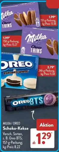 Aldi Süd MILKA / OREO Schoko-Kekse Angebot