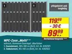 toom Baumarkt WPC-Zaun „Matti“ Angebot