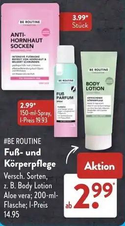 Aldi Süd BE ROUTINE Body Lotion Aloe vera Angebot